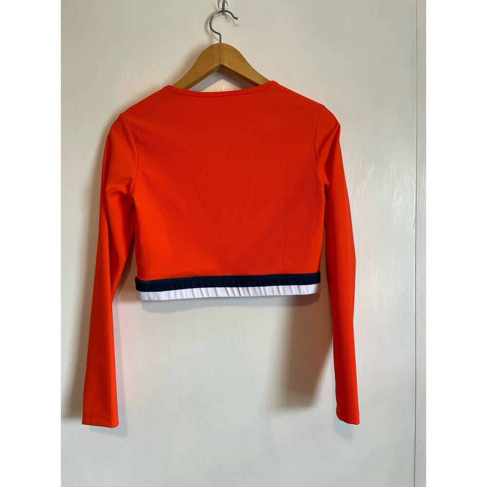 Wilo The Label Austrailia Orange Crop Top Long Sleeve Large Indie Sleaze Retro - Picture 3 of 6